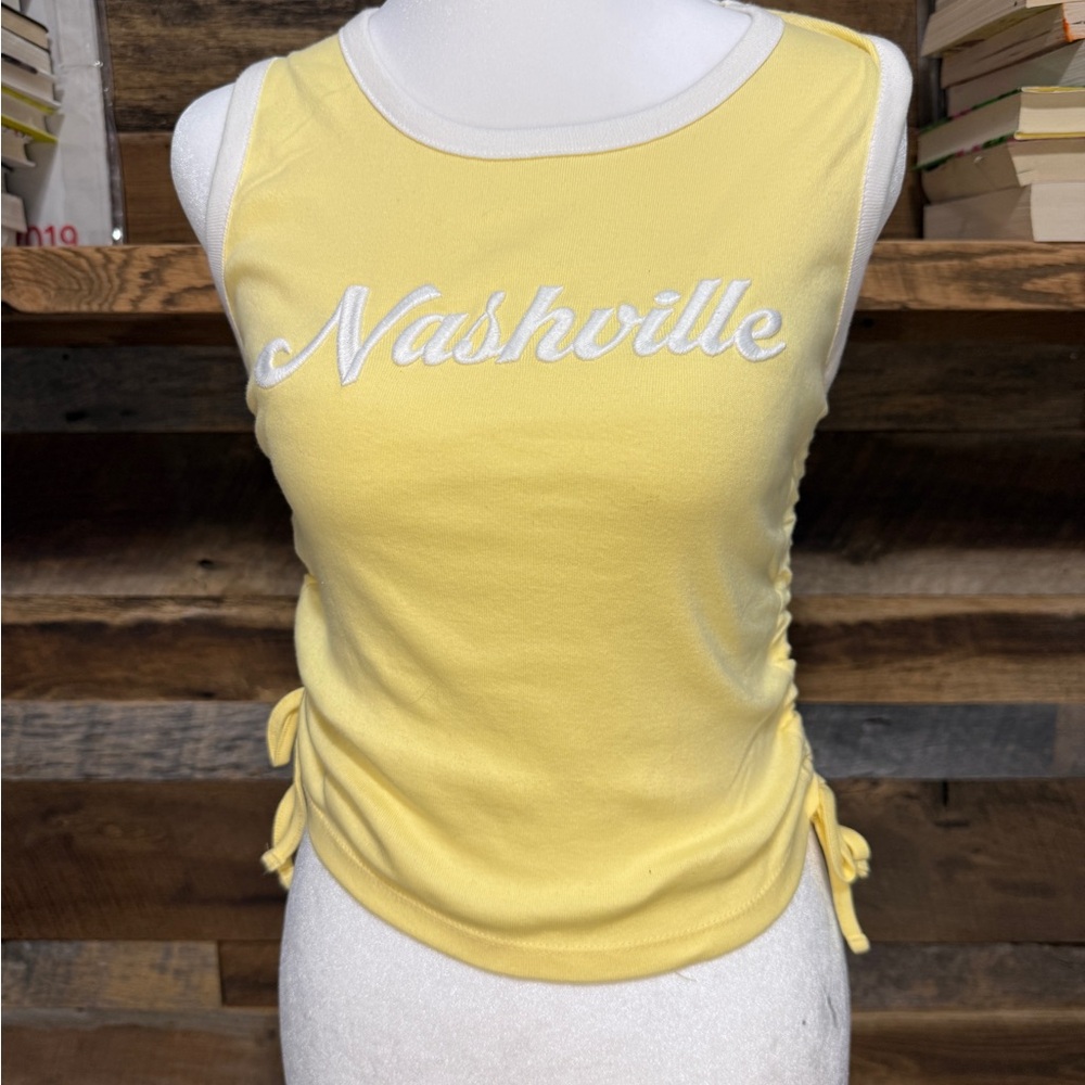 Yellow 'Nashville' Side-Tie Tank Top